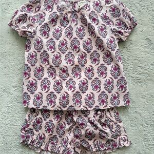 J. Crew Pink Floral Two-Piece Pajama Set